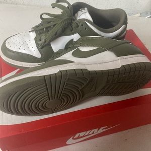 Olive green Nike dunks